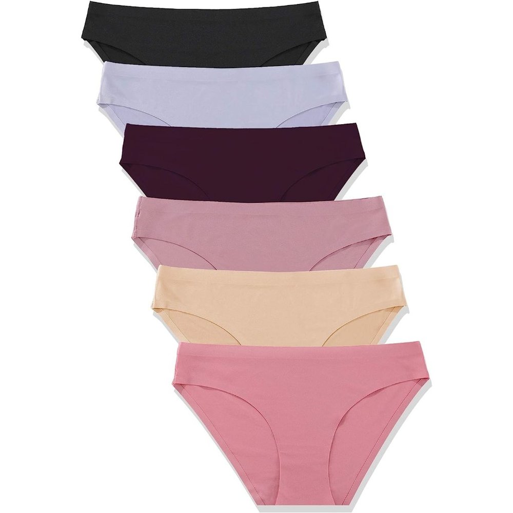 FINETOO 6 Pack Seamless Hipster Underwear Briefs Soft Stretch
